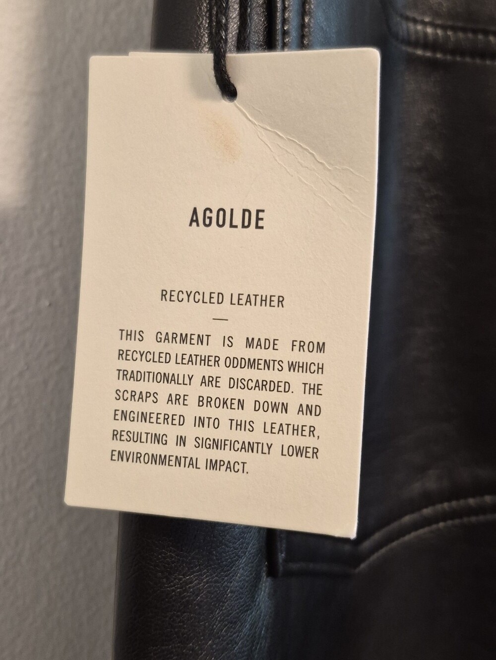 Agolde Recycled Leather 90's Pinch Waist Pants In Detox Black Size 31 NWT $348 - Picture 15 of 16